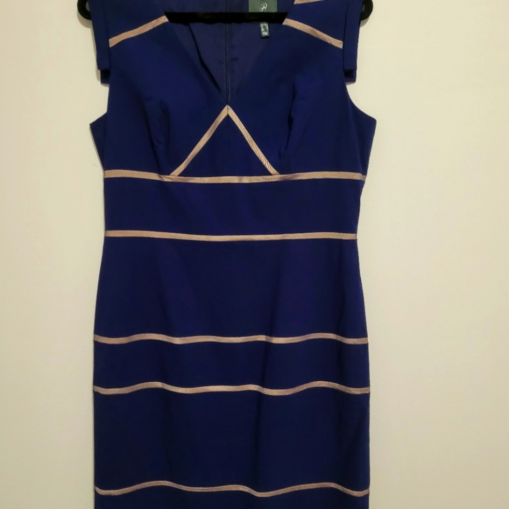Adrianna Papell | Navy Illusion | Sleeveless Sheath Dress | Size 12